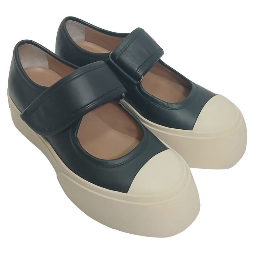 Marni Pablo Mary-Jane Sneakers in Black Nappa Calf Leather - Picture 6 of 11